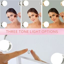 H&O Direct Makeup Vanity Mirror with LED Lights in White - thumbnail 9
