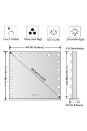 H&O Direct Makeup Vanity Mirror with LED Lights in White - thumbnail 5