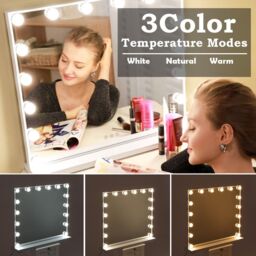 H&O Direct Makeup Vanity Mirror with LED Lights in White - thumbnail 8