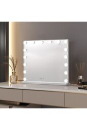 H&O Direct Makeup Vanity Mirror with LED Lights in White