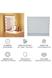 H&O Direct Makeup Vanity Mirror with LED Lights in White - thumbnail 3
