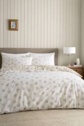 Catherine Lansfield Isadora Floral Reversible Duvet Cover Set in Natural - Size: Single - thumbnail 2