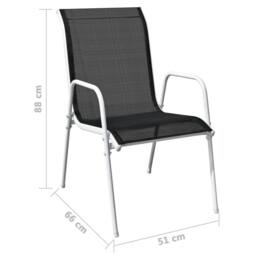Berkfield Home 9 Piece Outdoor Dining Set Steel Black - thumbnail 6