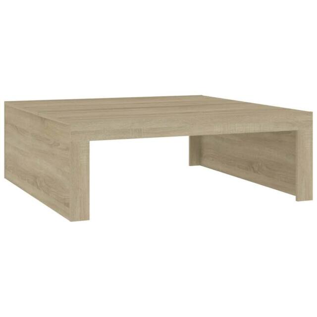 Berkfield Home Coffee Table Sonoma Oak 100x100x35 cm Engineered Wood in Light Tan - Size: 100 x 100 x 35 cm - image 1