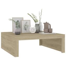 Berkfield Home Coffee Table Sonoma Oak 100x100x35 cm Engineered Wood in Light Tan - Size: 100 x 100 x 35 cm - thumbnail 4