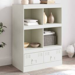 Berkfield Home Highboard White 67x39x95 cm Steel - Size: 67 x 39 x 95 cm - thumbnail 2