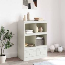 Berkfield Home Highboard White 67x39x95 cm Steel - Size: 67 x 39 x 95 cm - thumbnail 3