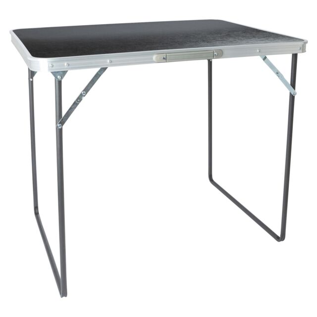 Harbour Housewares Folding Metal Camping Table - 80cm x 60cm in Black - Size: 80 cm x 60 cm - image 1