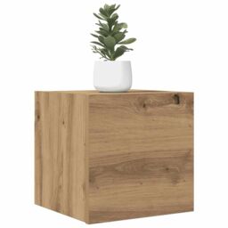 Berkfield Home Wall Mounted TV Cabinet 2 pcs Artisan Oak 30.5x30x30 cm in Brown - thumbnail 1
