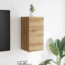 Berkfield Home Wall Mounted TV Cabinet 2 pcs Artisan Oak 30.5x30x30 cm in Brown - thumbnail 4