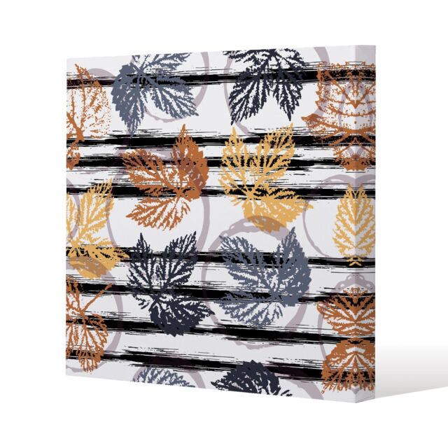 Benjamin Tate Design Cute autumn leaves (Canvas Print) / 77 x 77 x 4cm in Natural - Size: 77 x 77 x 4 cm - image 1