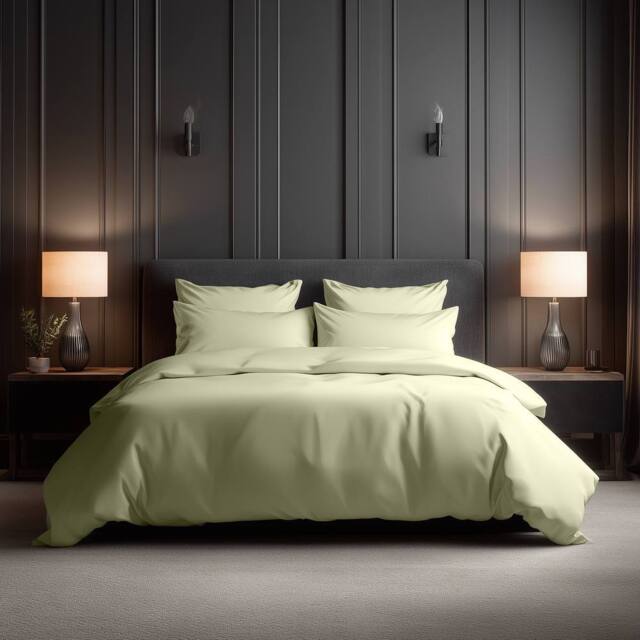 Snug City Luxury 400TC Cotton Sateen Hotel Quality Duvet Cover & Pillowcase in Cream - Size: King - image 1
