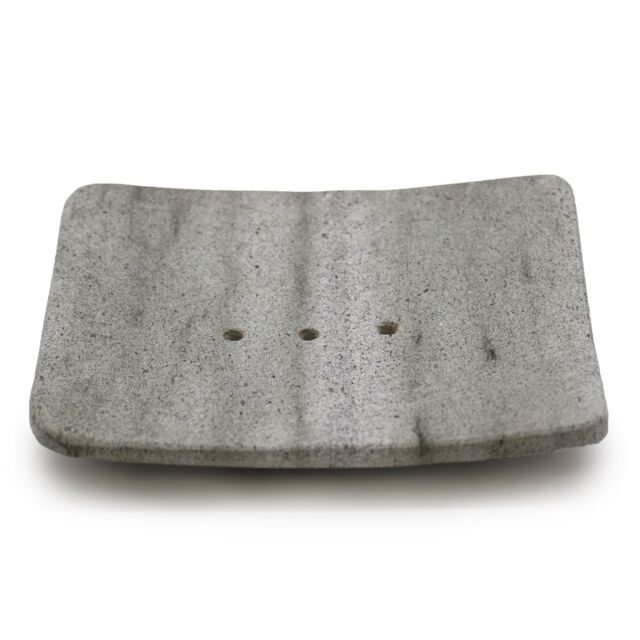 KDMD Square Shaped Ziolit Stone Soap Dish in Grey - image 1