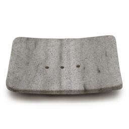KDMD Square Shaped Ziolit Stone Soap Dish in Grey - thumbnail 1