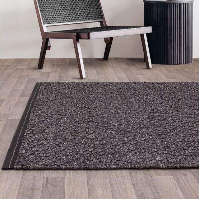 The Rug Shop UK Charcoal Handmade Modern Plain Viscose Easy To Clean Charcoal Area Rug - Size: 240 cm x 340 cm - image 1