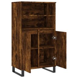 Berkfield Home Highboard Smoked Oak 60x36x110 cm Engineered Wood in Brown - Size: 60 x 36 x 110 cm - thumbnail 5