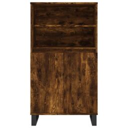 Berkfield Home Highboard Smoked Oak 60x36x110 cm Engineered Wood in Brown - Size: 60 x 36 x 110 cm - thumbnail 6