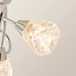 ValueLights Astley Polished Chrome 3 Way Crossover Flush Ceiling Light with Bulbs in Silver - thumbnail 4
