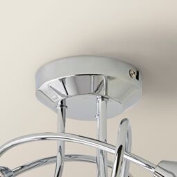 ValueLights Astley Polished Chrome 3 Way Crossover Flush Ceiling Light with Bulbs in Silver - thumbnail 5