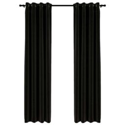 Berkfield Home Linen-Look Blackout Curtains 2 pcs Anthracite 140x225cm - Size: 140x225 cm - thumbnail 2