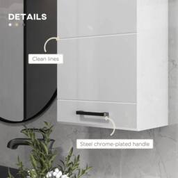 KORVIXA Bathroom Wall Cabinet Wall Mount in White - thumbnail 4