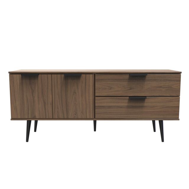 Ready Assembled 2 U Fuji 2 Drawer 2 Door Wide Sideboard (Ready Assembled) in Walnut - image 1