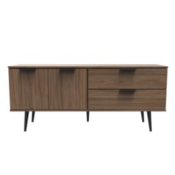 Ready Assembled 2 U Fuji 2 Drawer 2 Door Wide Sideboard (Ready Assembled) in Walnut
