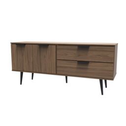 Ready Assembled 2 U Fuji 2 Drawer 2 Door Wide Sideboard (Ready Assembled) in Walnut - thumbnail 3