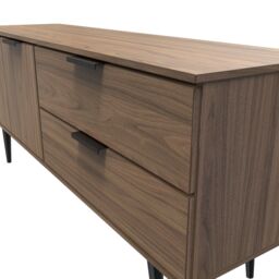 Ready Assembled 2 U Fuji 2 Drawer 2 Door Wide Sideboard (Ready Assembled) in Walnut - thumbnail 4