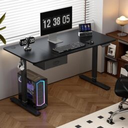MCC Direct Electric Desk Height Adjustable Standing/Sitting Computer Desk 160cm in Black - Size: 160 cm x 70 cm - thumbnail 1