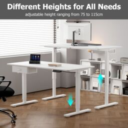 MCC Direct Electric Desk Height Adjustable Standing/Sitting Computer Desk 160cm in Black - Size: 160 cm x 70 cm - thumbnail 6