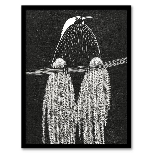 "Artery8 Stylised Bird of Paradise De Mesquita Framed Wall Art Print in White - Size: W12"" x H16""" - image 1