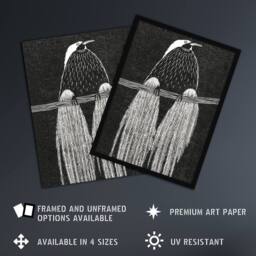 "Artery8 Stylised Bird of Paradise De Mesquita Framed Wall Art Print in White - Size: W12"" x H16""" - thumbnail 2