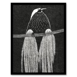 "Artery8 Stylised Bird of Paradise De Mesquita Framed Wall Art Print in White - Size: W12"" x H16""" - thumbnail 1