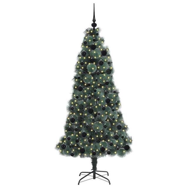 Berkfield Home Elegant Artificial Pre-lit Christmas Tree with Ball Set Green 180 cm - image 1