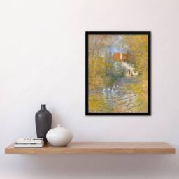 Artery8 Claude Monet Framed Wall Art Print The Geese Impressionist Painting in Green - Size: A4 - thumbnail 2