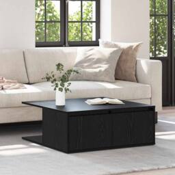 Berkfield Home Modern Coffee Table Black oak 80 x 80 x 31 cm Engineered wood - thumbnail 4