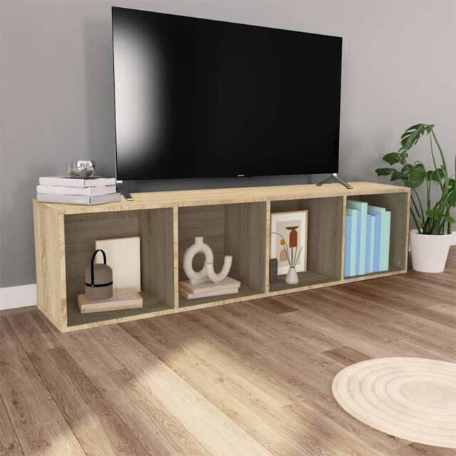 Berkfield Home Classic Book Cabinet/TV Cabinet Sonoma Oak 36x30x143 cm Engineere in Light Tan - Size: 36 x 30 x 143 cm - image 1