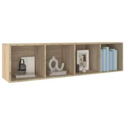 Berkfield Home Classic Book Cabinet/TV Cabinet Sonoma Oak 36x30x143 cm Engineere in Light Tan - Size: 36 x 30 x 143 cm - thumbnail 5