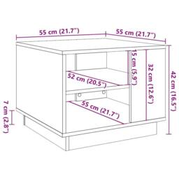 Berkfield Home Coffee Table Old Wood 55x55x42 cm Engineered Wood in Brown - Size: 55 x 55 x 42 cm - thumbnail 9