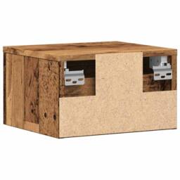 Berkfield Home Durable Wall-mounted Bedside Cabinets 2 pcs Old Wood 34x30x20 cm in Brown - Size: 34 x 30 x 20 cm - thumbnail 7