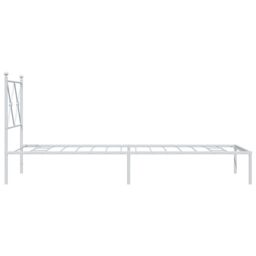 Berkfield Home Metal Bed Frame without Mattress with Headboard White 75x190cm - Size: 75x190 cm - thumbnail 5