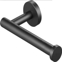 SPETLEK Stainless Steel Toilet Roll Paper Holder Strong Self Adhesive Stick in Black