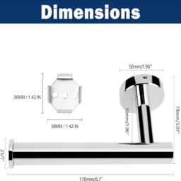 SPETLEK Stainless Steel Toilet Roll Paper Holder Strong Self Adhesive Stick in Black - thumbnail 2