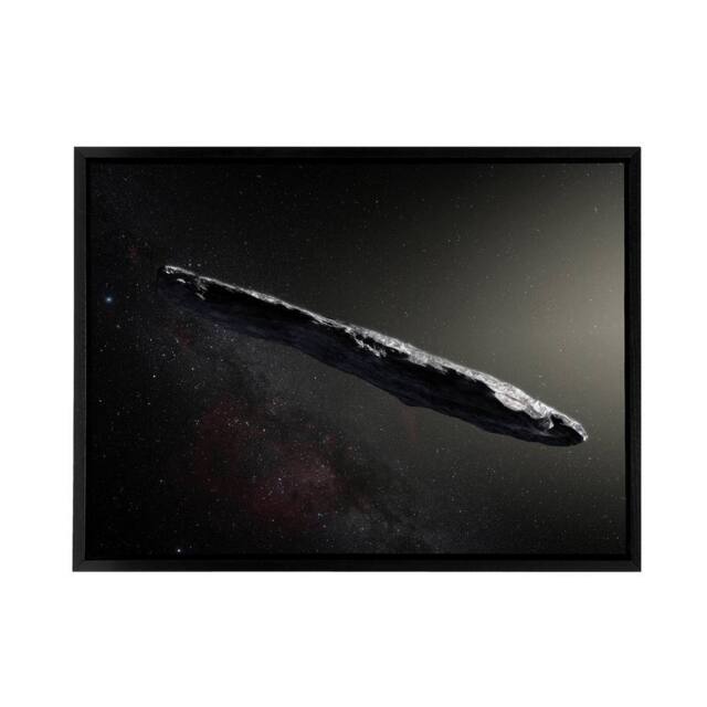 "Artery8 ESO Space Interstellar Asteroid Oumuamua Framed Canvas Wall Art Print in Black - Size: W18"" x H24""" - image 1