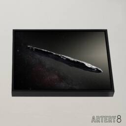 "Artery8 ESO Space Interstellar Asteroid Oumuamua Framed Canvas Wall Art Print in Black - Size: W18"" x H24""" - thumbnail 2