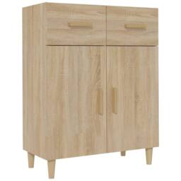 Berkfield Home Sideboard Sonoma Oak 69.5x34x90 cm Engineered Wood in Light Tan - thumbnail 1