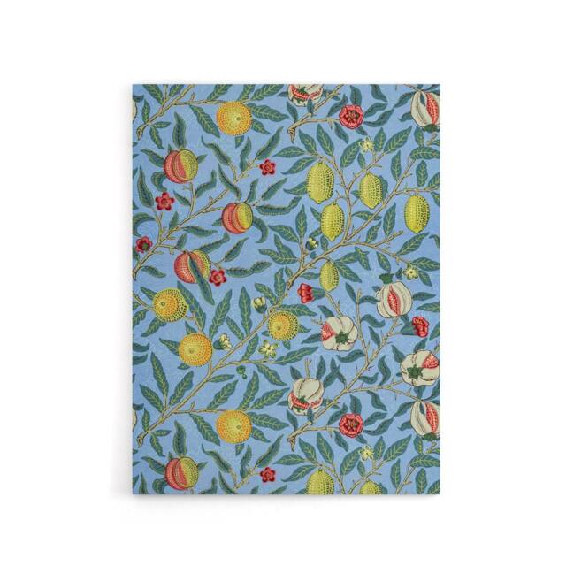 "Artery8 Four Fruits Vibrant Pattern Canvas Wall Art Print William Morris in Black - Size: W24"" x H32""" - image 1