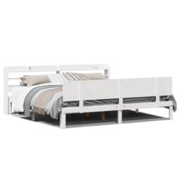 Berkfield Home Bed Frame with Headboard without Mattress White 200x200 cm - thumbnail 1