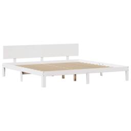 Berkfield Home Bed Frame with Headboard without Mattress White 200x200 cm - thumbnail 7